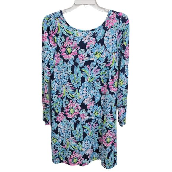 Lilly Pulitzer High Tide "Pineapple Paradise" Kaisley Dress Dual Neck Small - Picture 3 of 7